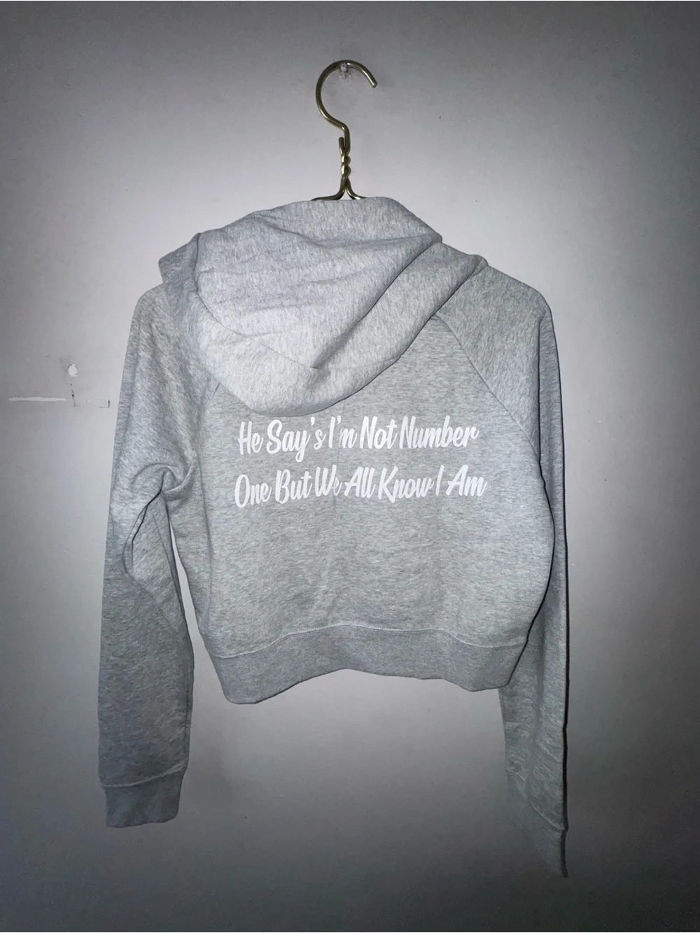 Nike Light Gray Women's Pullover Hoodie with White Logo